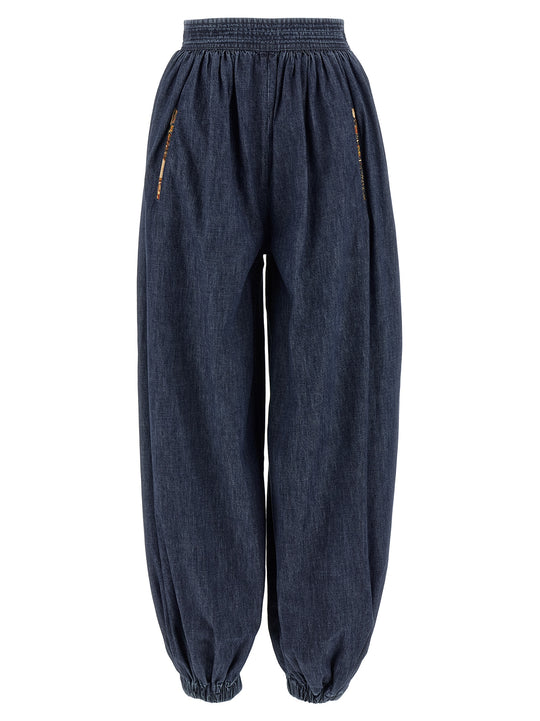 Valentino Garavani Denim Chambray Pantaloni Blu