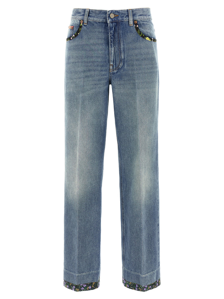 Valentino Garavani Valentino Garavani Floral Jeans - Blu | 07c46ea16a55db6c44db4e96e71eeea85c4ffbb2