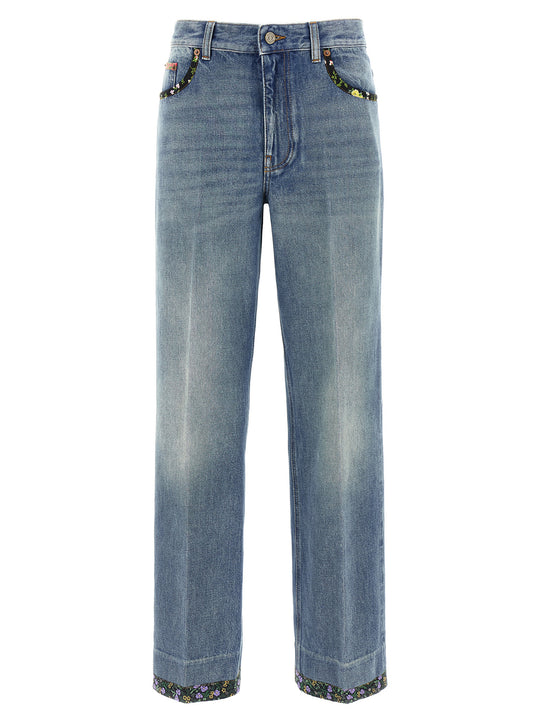 Valentino Garavani Floral Jeans Blu