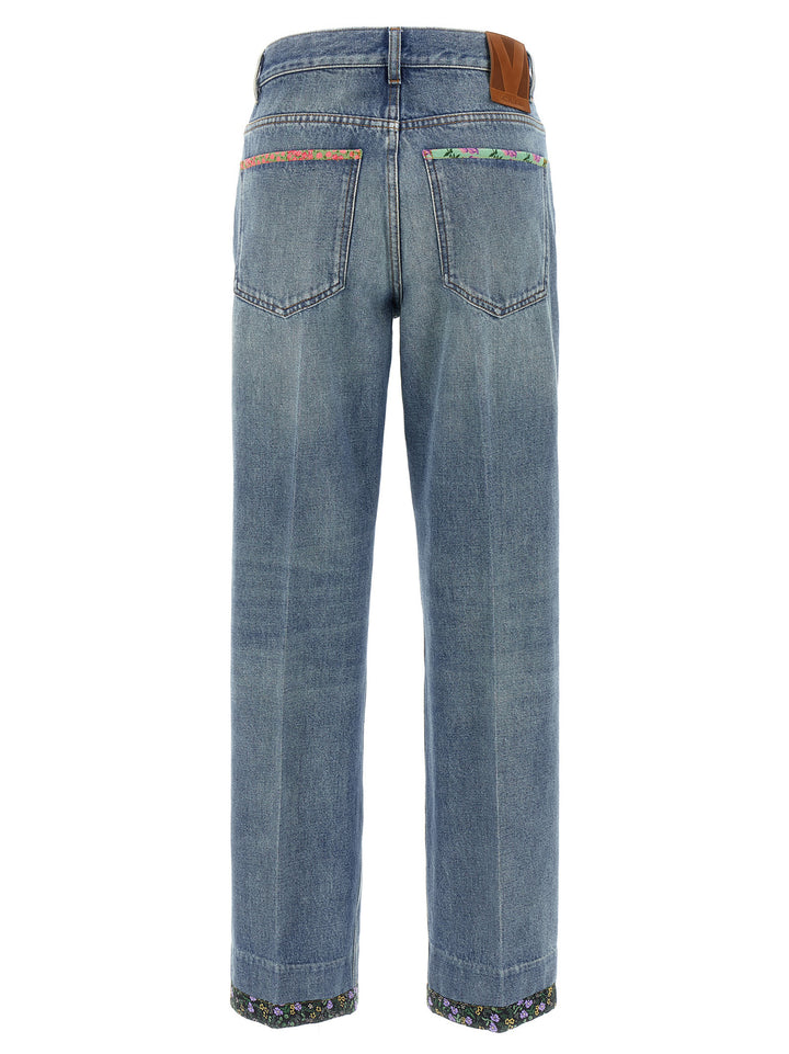 Valentino Garavani Valentino Garavani Floral Jeans - Blu | 52e04803c7dd6df149ba5865991709cb7f6f2422