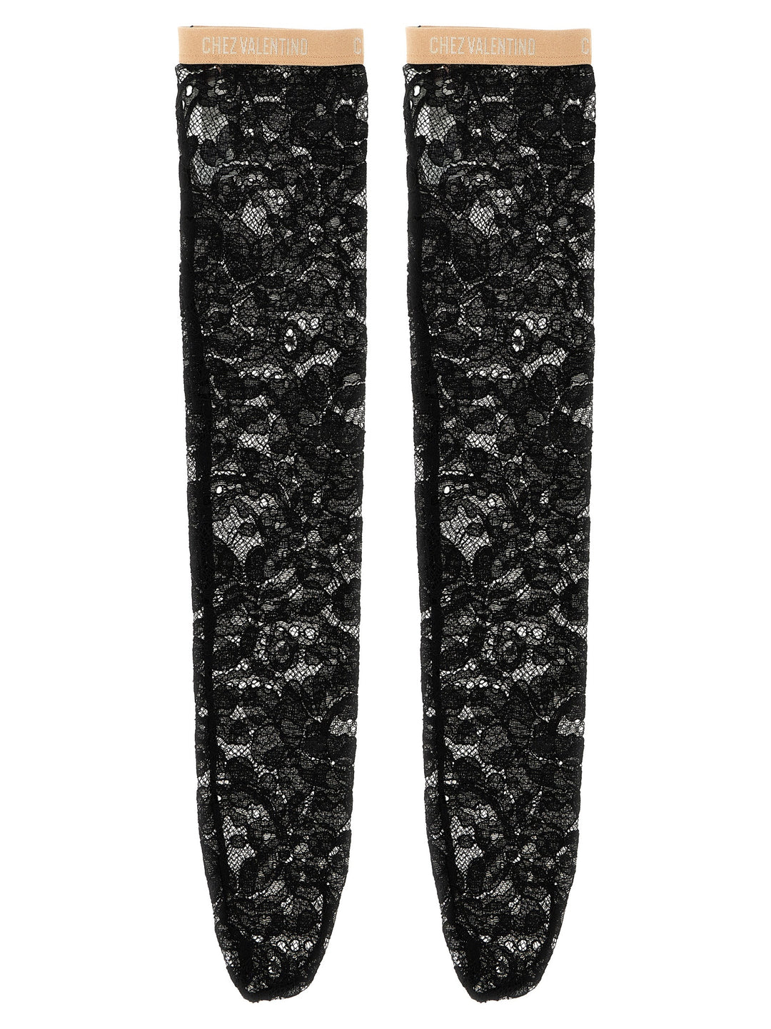 Valentino Garavani Leg Valentino Garavani Pizzo Rebordè Calzini - Nero | 5f480eff55ae335c861e34cc0be6faf1b75b87b6
