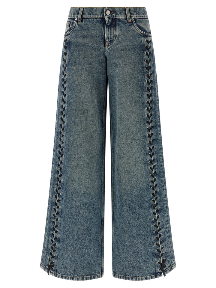 Stella Mccartney Lace-Up Jeans - Blu | ca0655bfc387d6a853f3ae1489271cdf83c06e8e