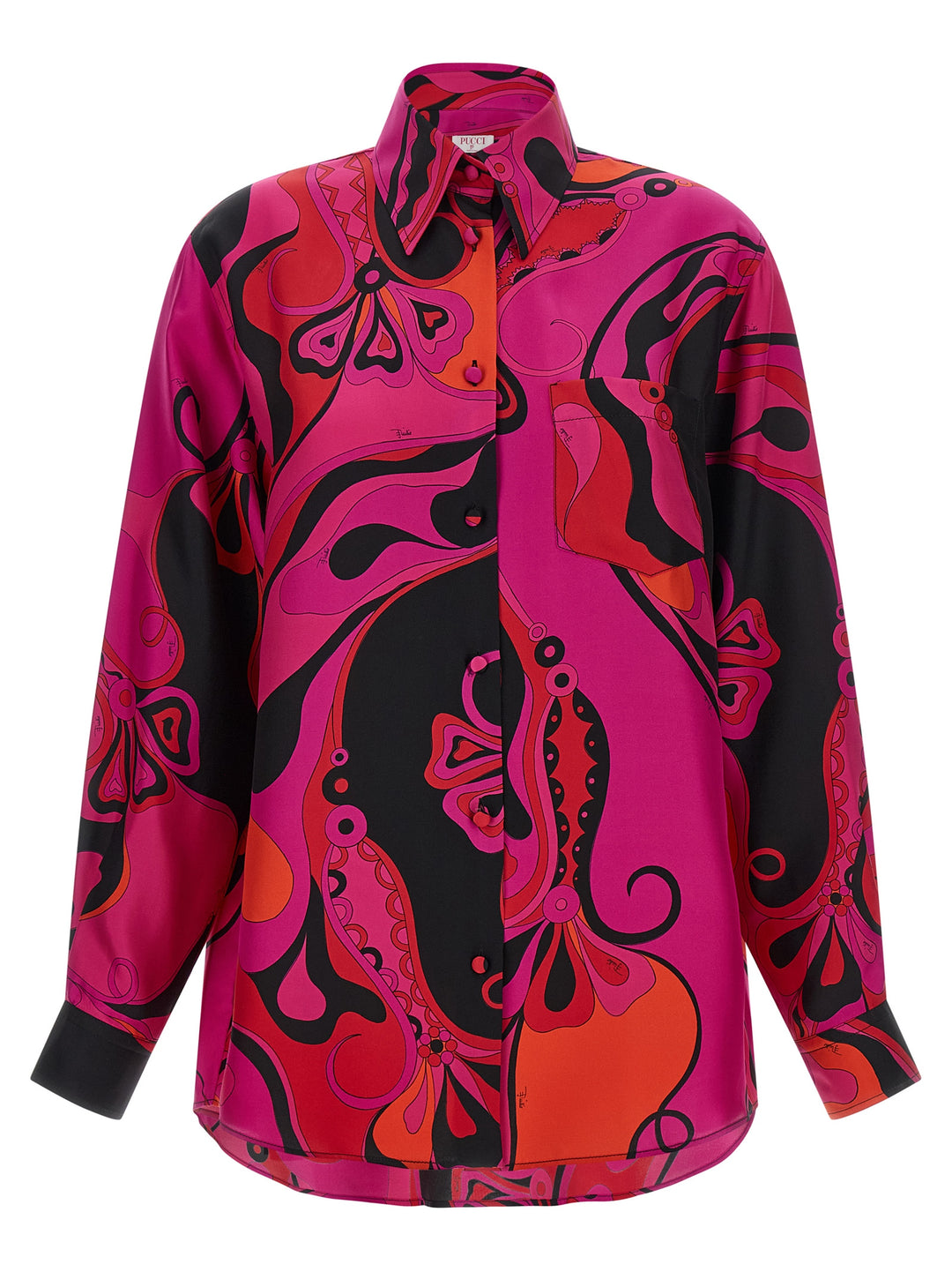 Emilio Pucci Patterned Silk Shirt Camicie - Fucsia | f083ba49c8ee7d3fd50d05bafcf6fe362c1e0cd1