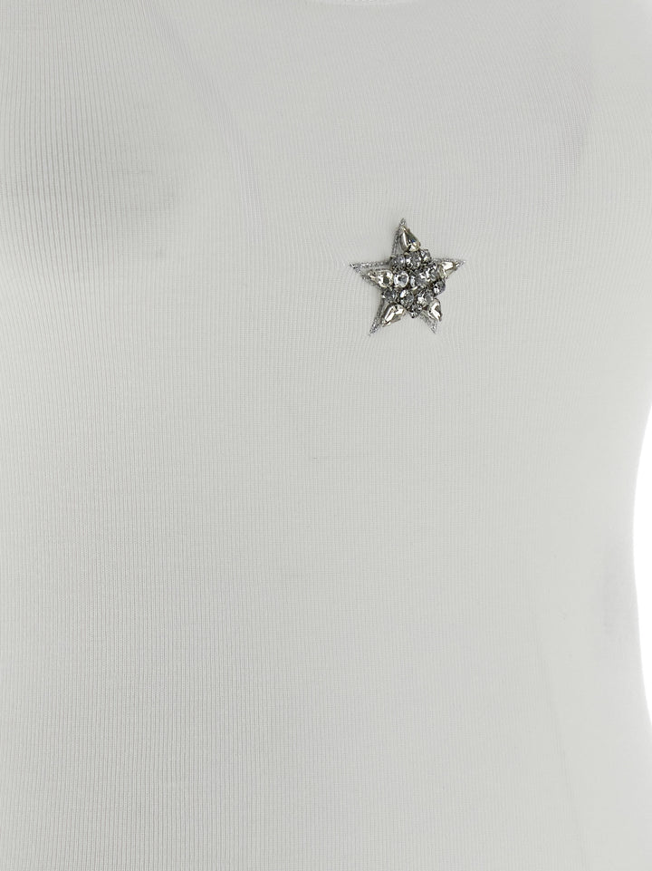 Stella Mccartney Crystal Mini Star Top - Bianco | 435332399d6423f91e8a3516e8dd049d5929064c