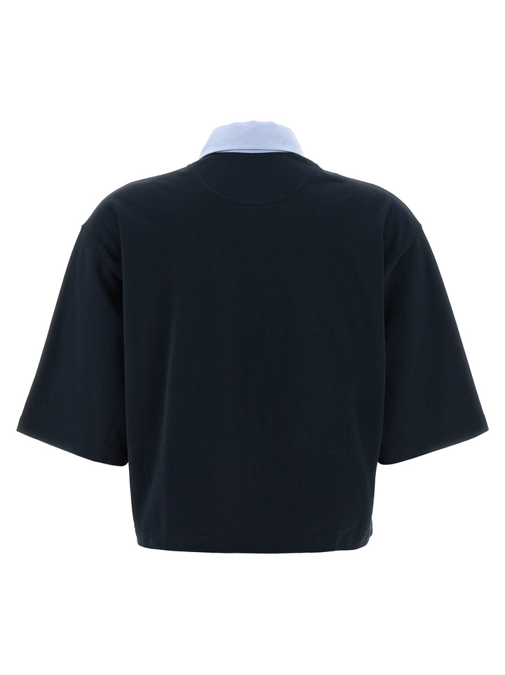 Stella Mccartney Cropped Piquet Polo - Blu | 3cb3e94107f5fdb780c7ebe1dd529056dde489dc