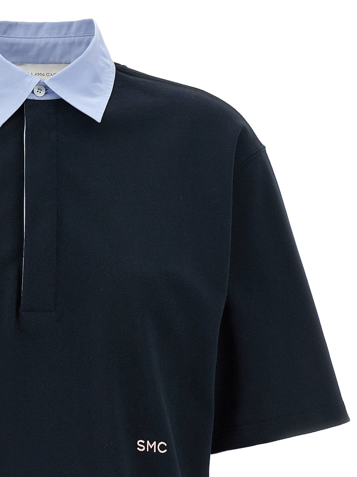 Stella Mccartney Cropped Piquet Polo - Blu | a4d2bb095c30e44acc519cfd9ba24466e0370298