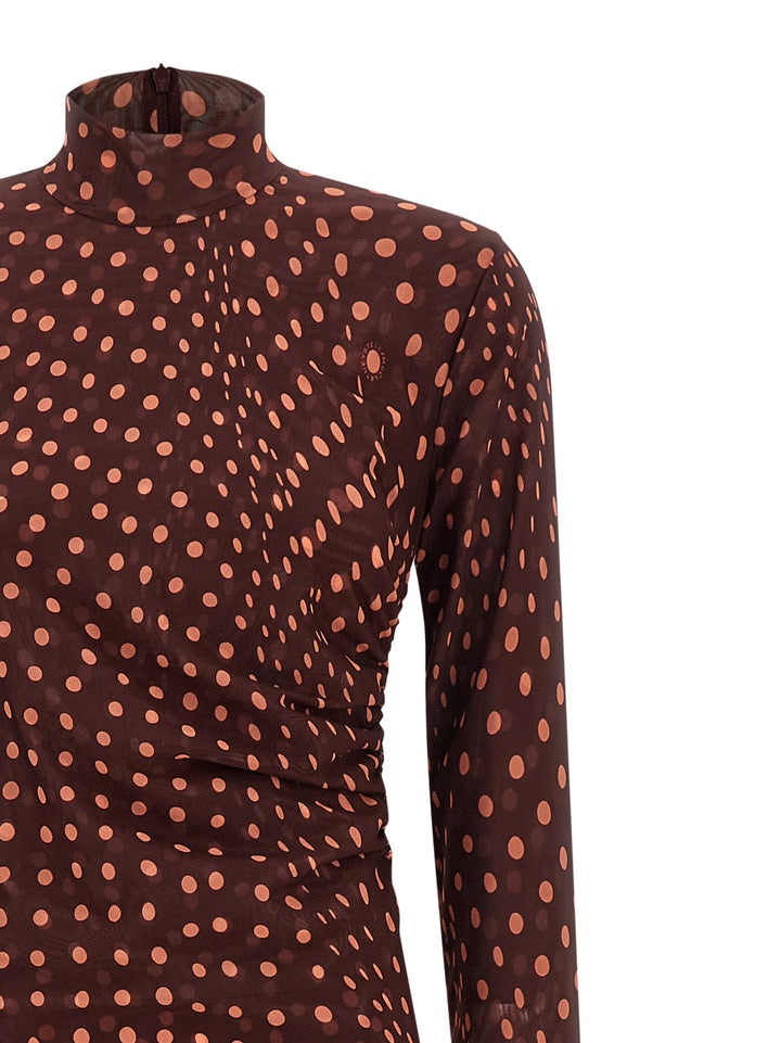 Stella Mccartney Polka Dot Mesh Dress Abiti - Bordeaux | cf73876411457982c64e3bd32ee5c1211d3612b2