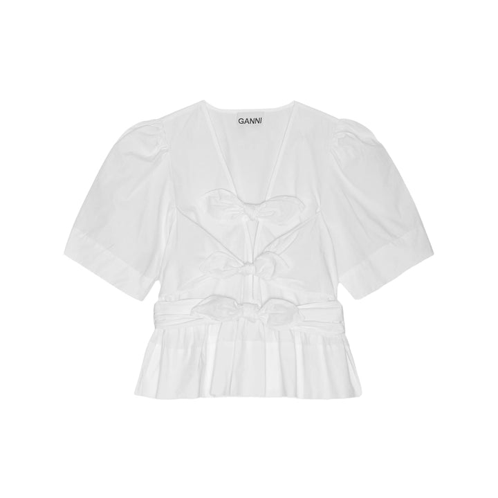 Ganni Top - Bianco | 2460522b7787fd12fb8b7fc0d2fcdbe1b98505b7