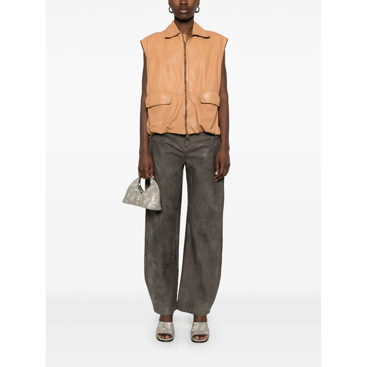 Salvatore Santoro Leather Pants - Grigio | 8356381e6219c02c4c89fe796da51adf25f68135