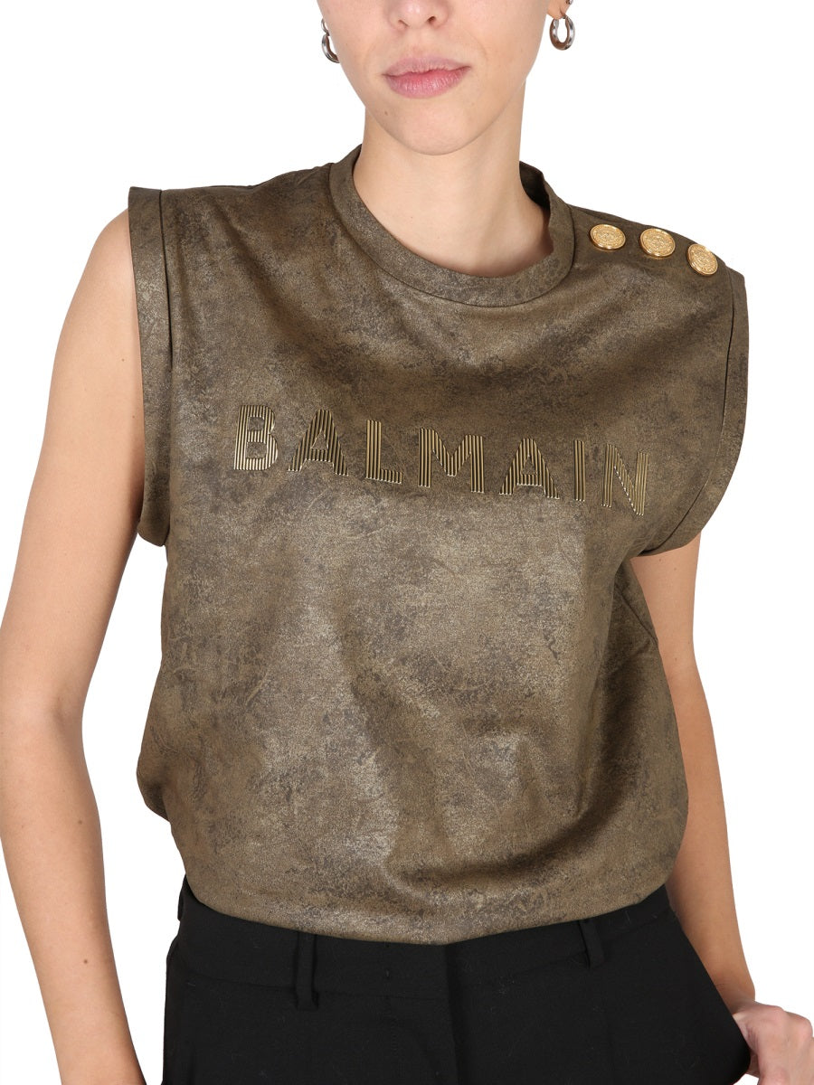 Balmain T shirt - Verde | Wanan Luxury