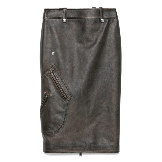 Leather Skirts Marrone, Nero