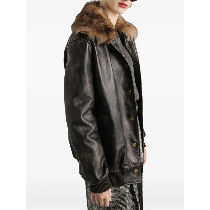 Dolce & Gabbana Leather Outerwears - Marrone | bd33890ab80eb74ded8d3f6dad3293dcbdb70a31