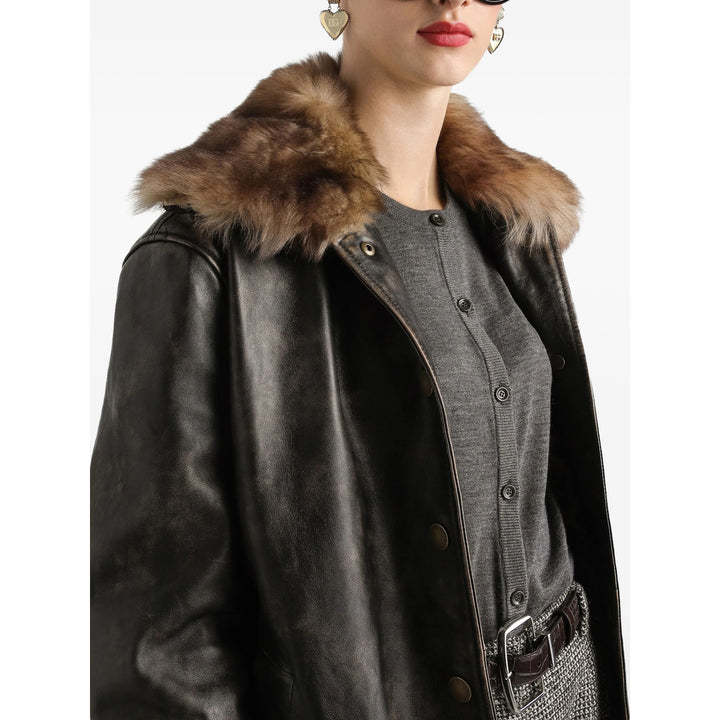 Dolce & Gabbana Leather Outerwears - Marrone | a57fe257e39f7cb5e9ed3d321c06b2120ae75b6f