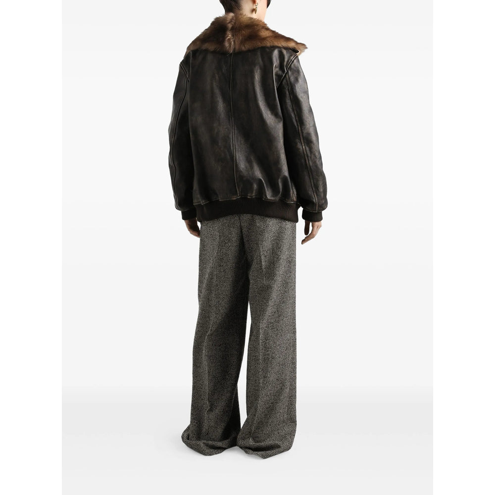 Dolce & Gabbana Leather Outerwears - Marrone | f39e1d6da4fd97fd9b925af67a18099a511baa69