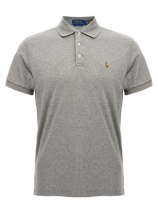 Logo Embroidery Shirt Polo Grigio