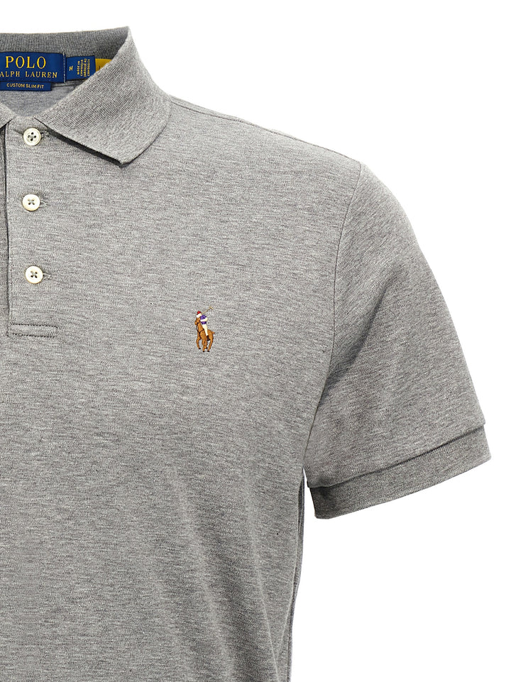 Polo Ralph Lauren Logo Embroidery  Shirt Polo - Grigio | 3318dc8f91e7e2ee3c7b26047c1d53c4a2d73fed