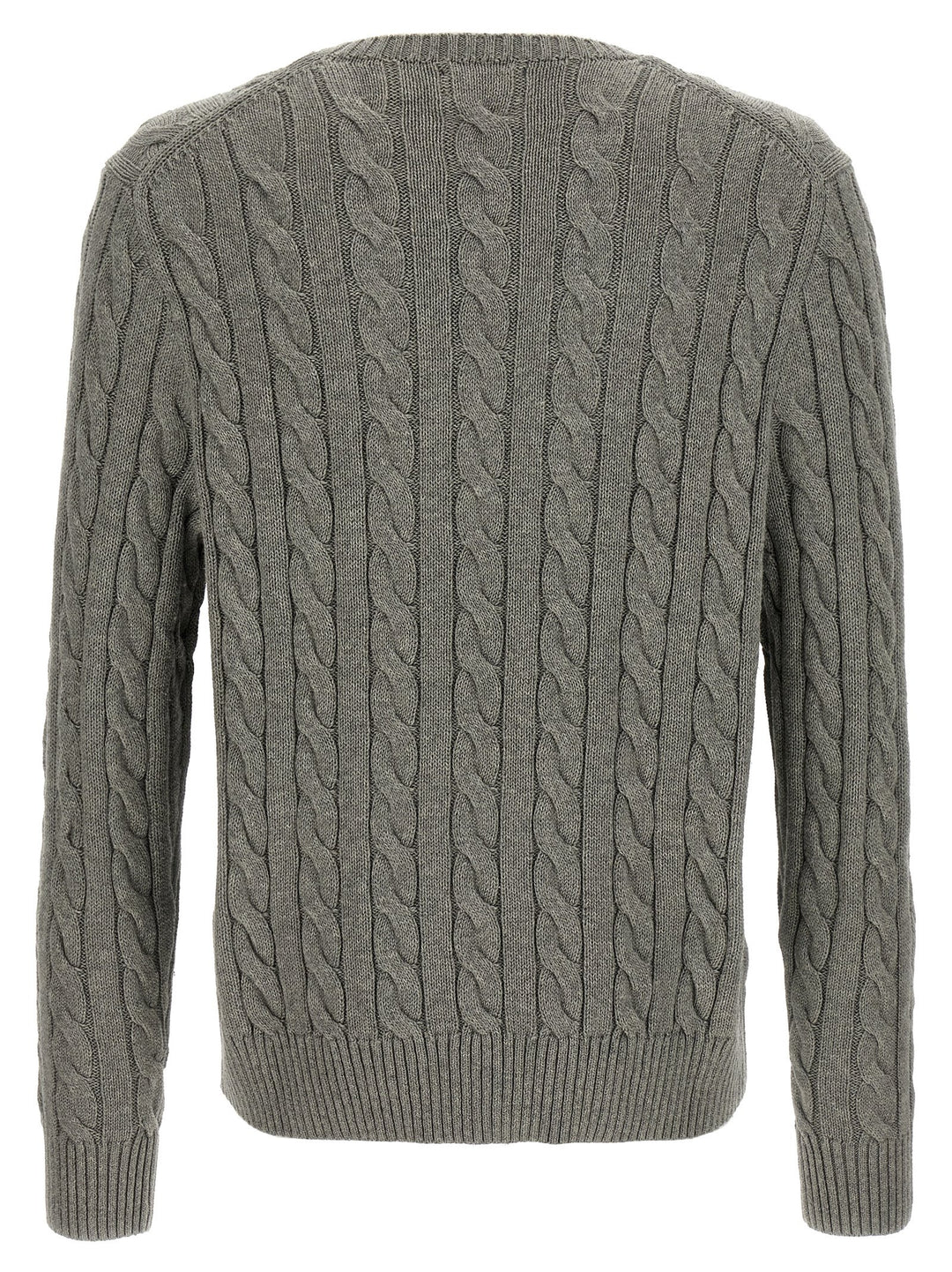 Polo Ralph Lauren Cotton Braided Sweater Maglioni - Grigio | 373f25f3b1ece0559e64a24f3d10d2374150f4f4