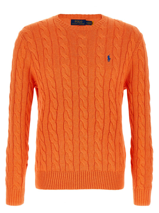 Cotton Braided Sweater Maglioni Arancione