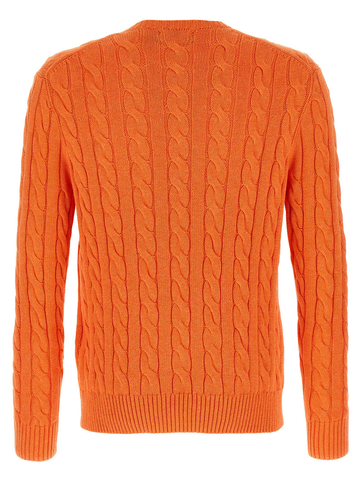 Polo Ralph Lauren Cotton Braided Sweater Maglioni - Arancione | 450d613d13d83459d478fea6ae45bb9c73684876