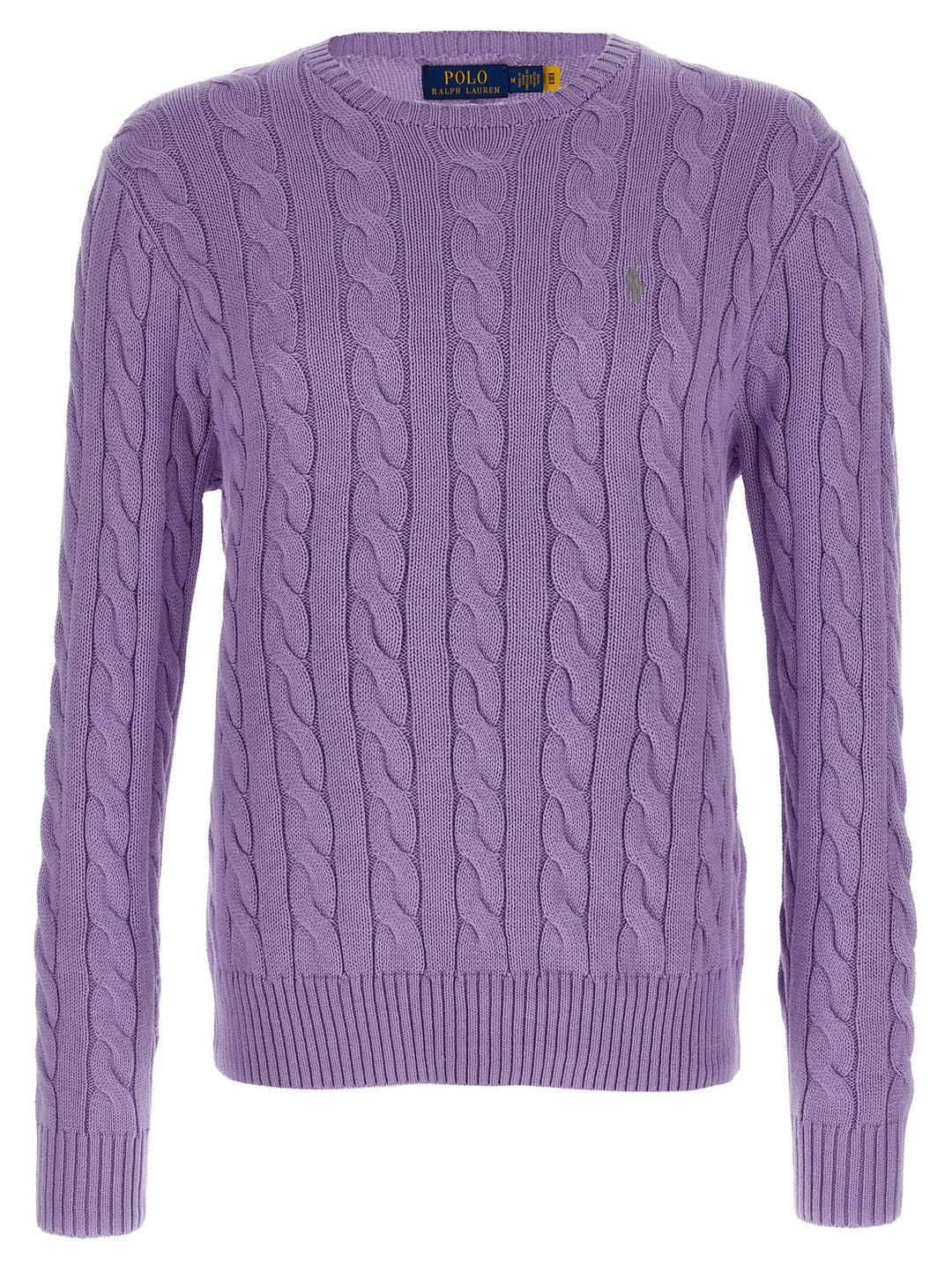 Polo Ralph Lauren Cotton Braided Sweater Maglioni - Viola | 5832ee62cdfafdb58b751f3493b211286d0eeb47