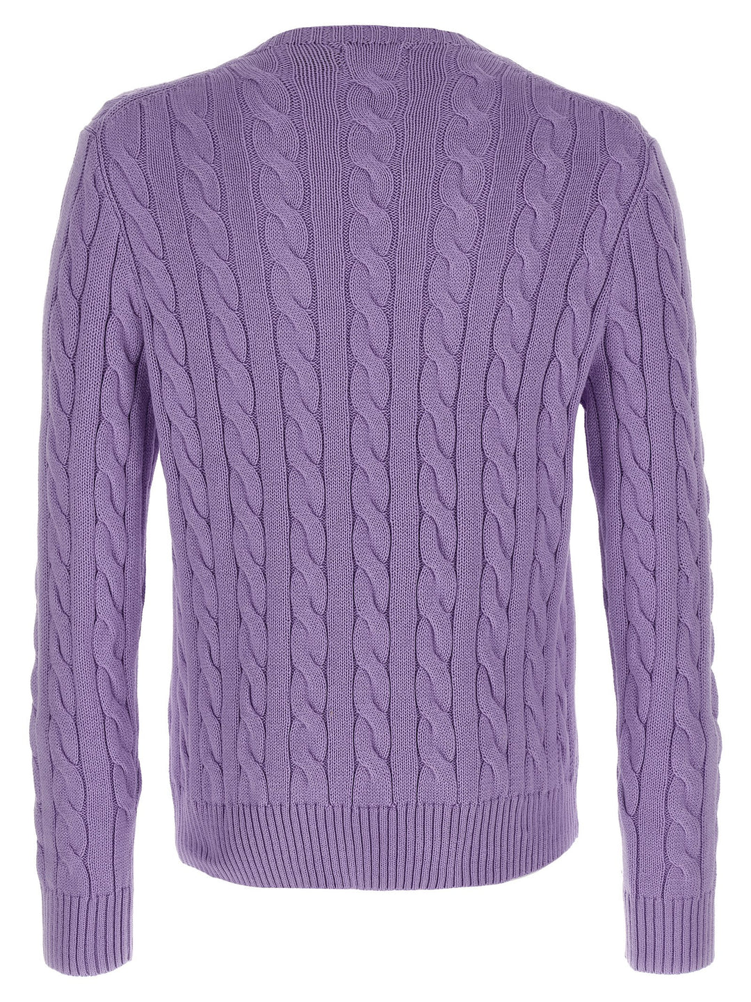 Polo Ralph Lauren Cotton Braided Sweater Maglioni - Viola | 90501ddc7fd8abf589e65fd972d500c8ec66383f