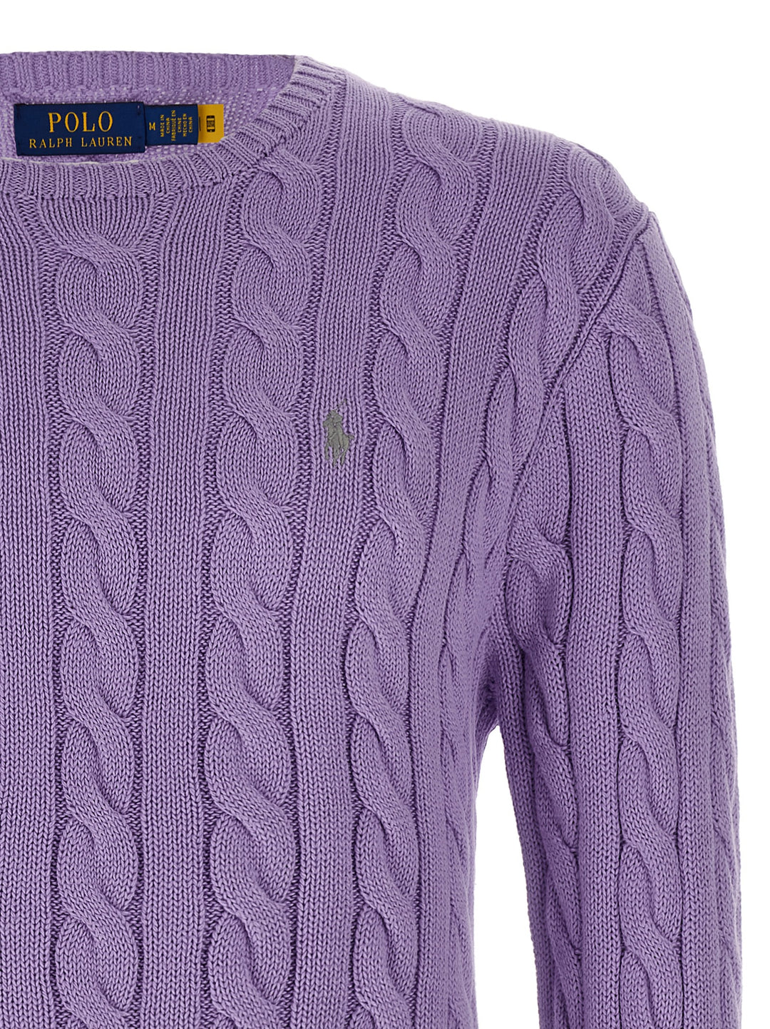 Polo Ralph Lauren Cotton Braided Sweater Maglioni - Viola | f9edb5150c65eb9274dda287ed1da066b037b6a6