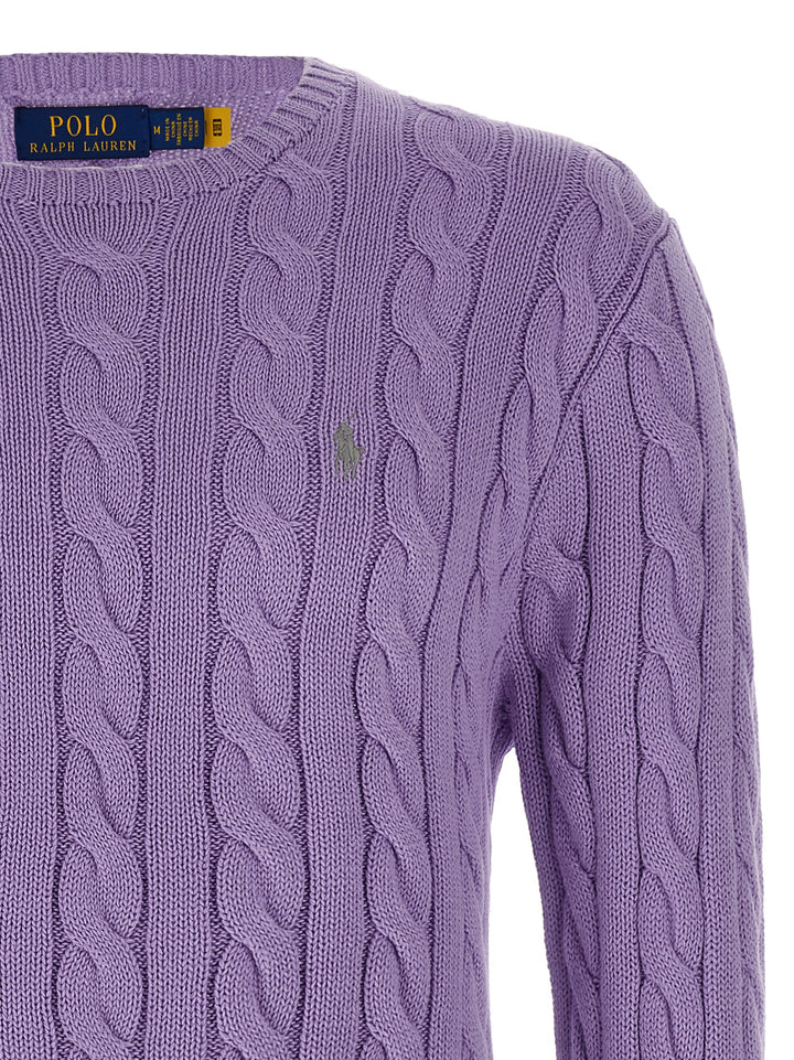 Polo Ralph Lauren Cotton Braided Sweater Maglioni - Viola | f9edb5150c65eb9274dda287ed1da066b037b6a6