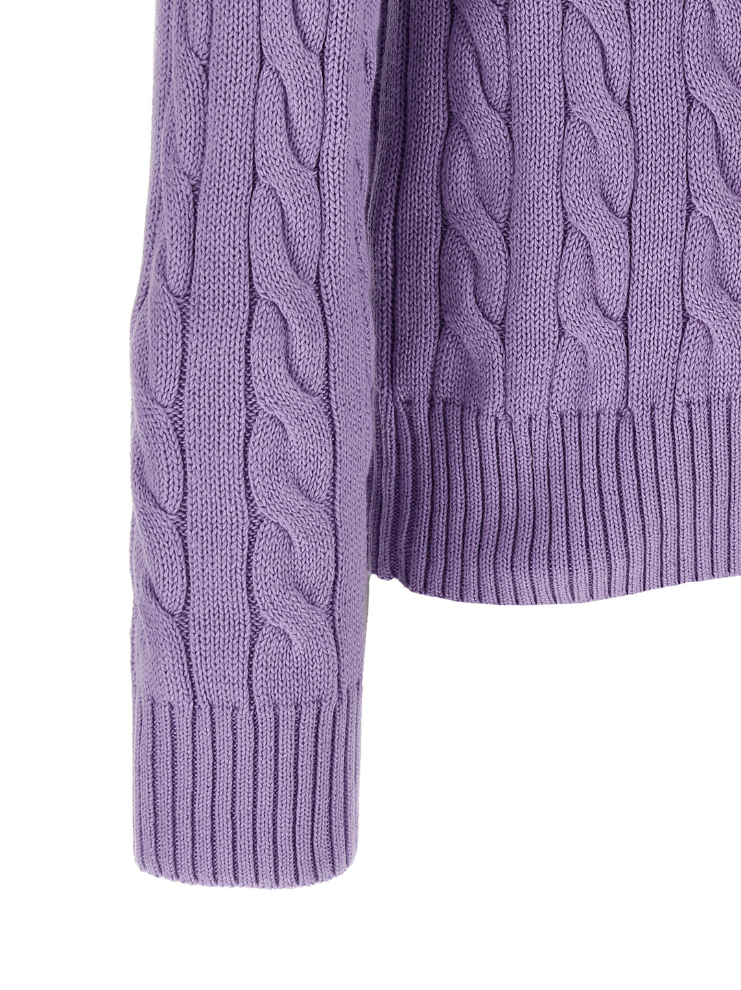Polo Ralph Lauren Cotton Braided Sweater Maglioni - Viola | 414dfef1497d194dc41fc6406520f054869a3072