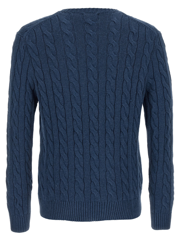 Polo Ralph Lauren Cotton Braided Sweater Maglioni - Blu | 6fffc7444206745ef67ee8e3d360a937e7d9c93d