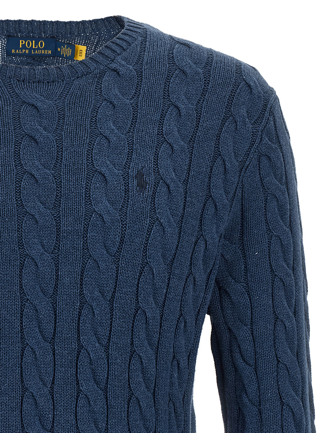 Polo Ralph Lauren Cotton Braided Sweater Maglioni - Blu | c8c861ae7a090d68a7e360dee7faadd1b99c7df3