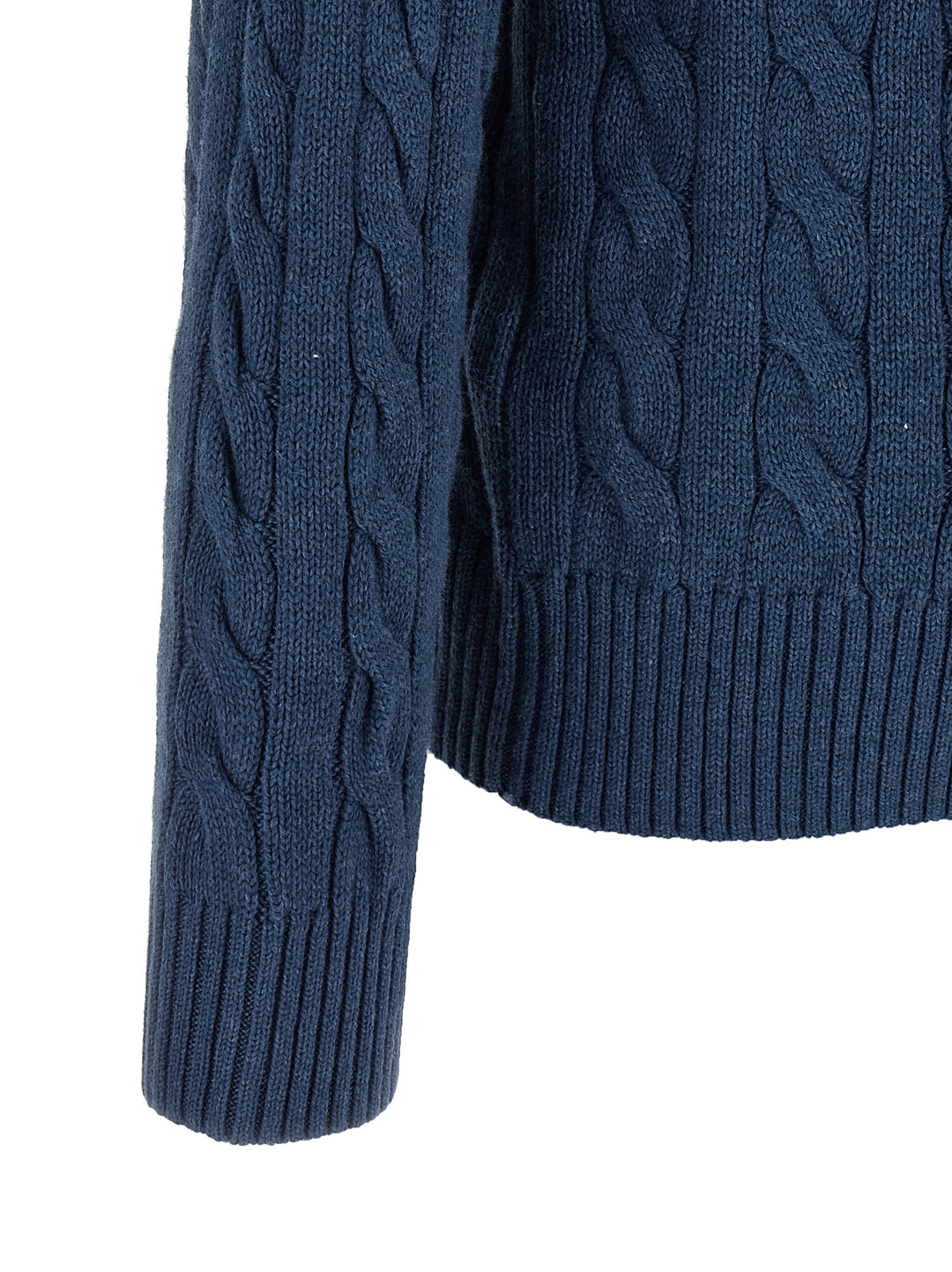 Polo Ralph Lauren Cotton Braided Sweater Maglioni - Blu | f254d5ce85af5ea217be9c49a4e2adc99e2ea9d1