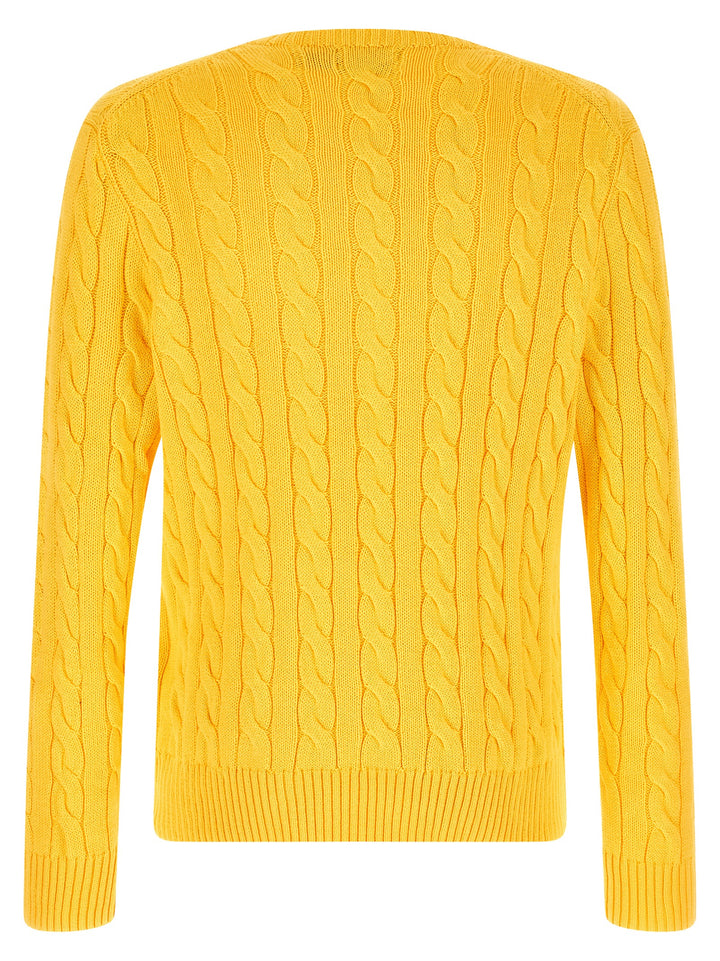Polo Ralph Lauren Cotton Braided Sweater Maglioni - Giallo | 9df23d181178e3257aefde51e8ca49484b7668f1