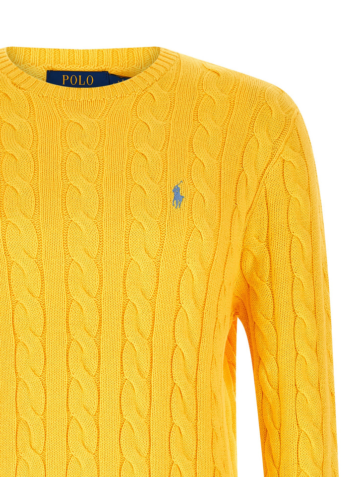Polo Ralph Lauren Cotton Braided Sweater Maglioni - Giallo | fe962e97915fe1b0ef1fe032d3faadafe48af181