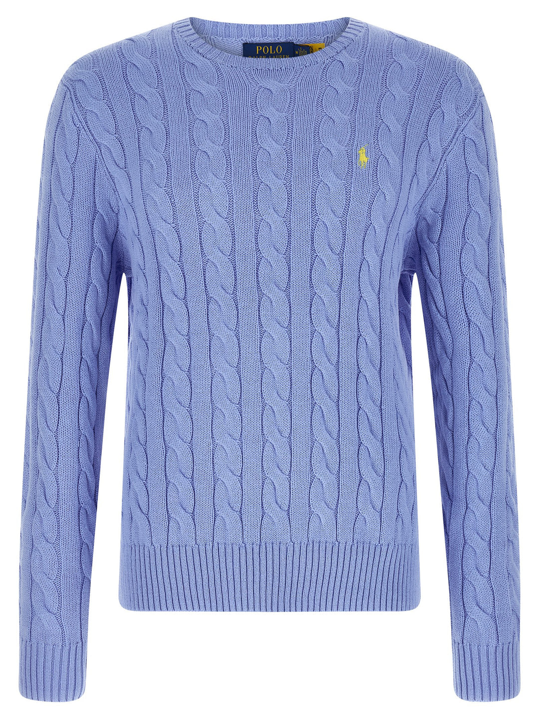 Polo Ralph Lauren Cotton Braided Sweater Maglioni - Celeste | 540b89f4df8283fe2052a604dd14fc9baaa9f7bc