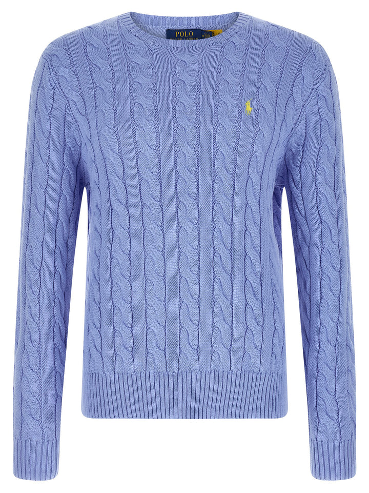 Polo Ralph Lauren Cotton Braided Sweater Maglioni - Celeste | 540b89f4df8283fe2052a604dd14fc9baaa9f7bc