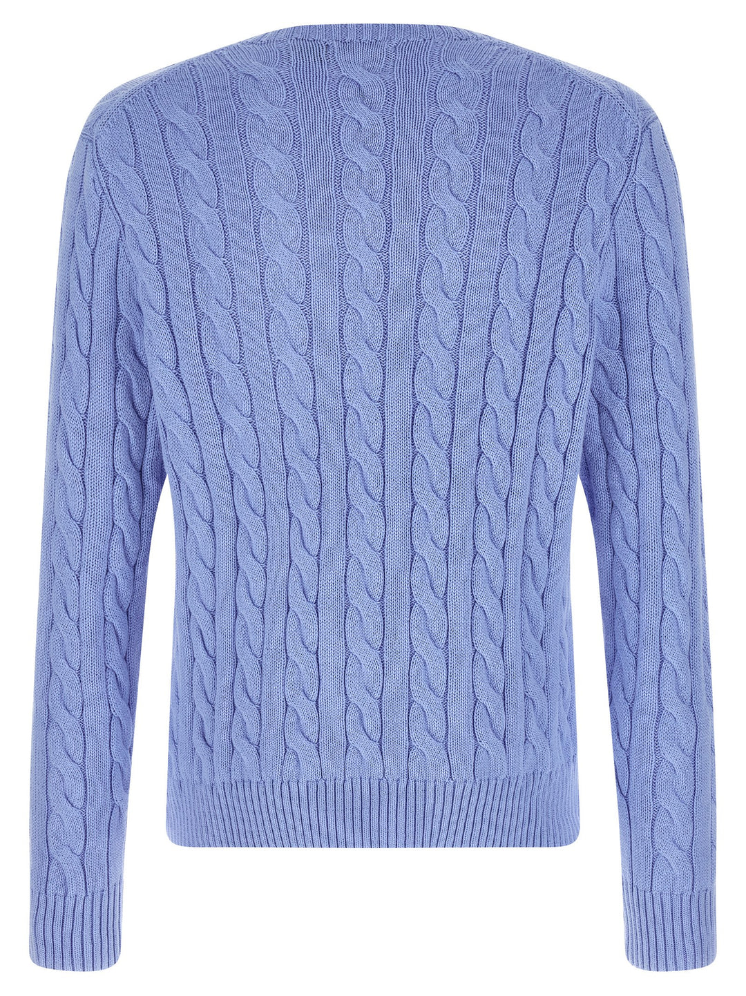 Polo Ralph Lauren Cotton Braided Sweater Maglioni - Celeste | c3bda89956ce7f36ebbba790285ed7c4128428f3