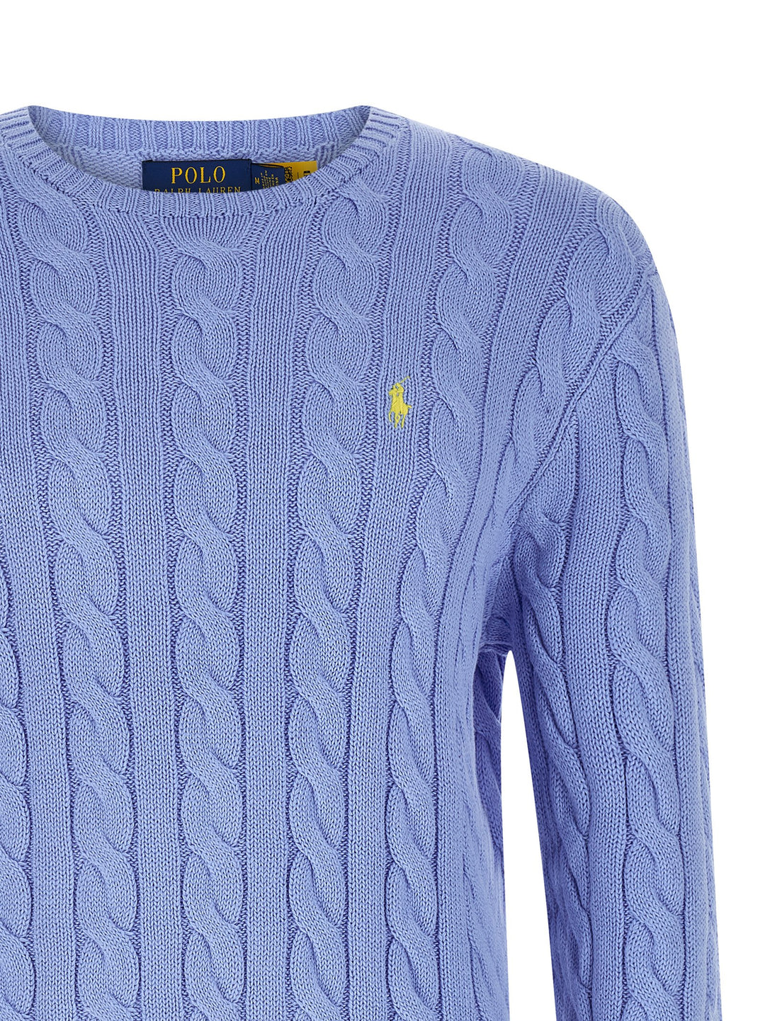 Polo Ralph Lauren Cotton Braided Sweater Maglioni - Celeste | 83f7bf77b81b6a8b1b828c45a0646a14de55151a