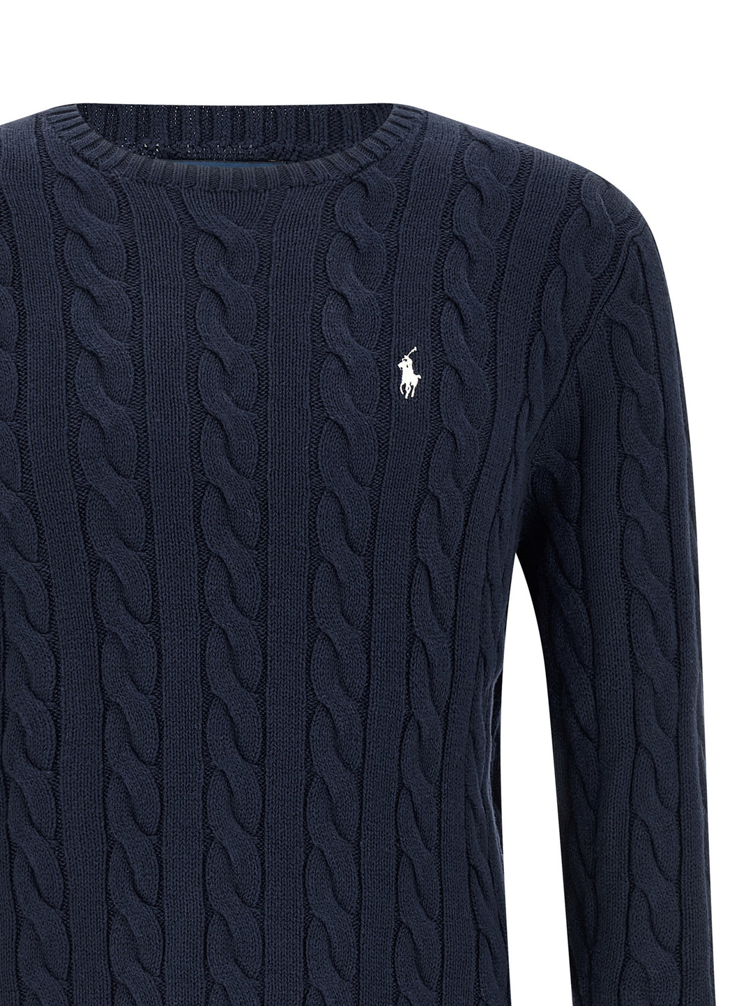 Polo Ralph Lauren Cotton Braided Sweater Maglioni - Blu | 5bab7f41c8571ade005c2e2e94e0fd420a023454