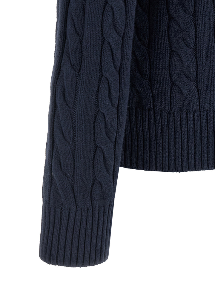 Polo Ralph Lauren Cotton Braided Sweater Maglioni - Blu | b4b199a6ab8fcb23b3972cc713c4c0af2d4fc477