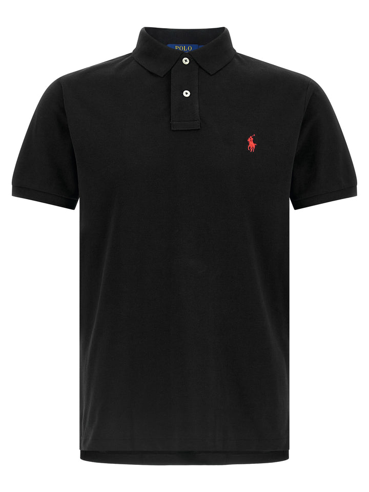 Polo Ralph Lauren Logo Embroidery  Shirt Polo - Nero | 3fcfdfd59d75b245d02b73b58d9547adc251b0e8