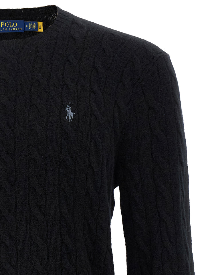 Polo Ralph Lauren Braided Sweater Maglioni - Nero | e72299f9344092785f8ae739edfdbd6dfc39a693