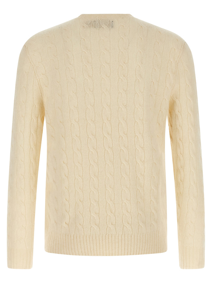 Polo Ralph Lauren Braided Sweater Maglioni - Bianco | f5d262b13747be909669dbae18c8419054991d8b