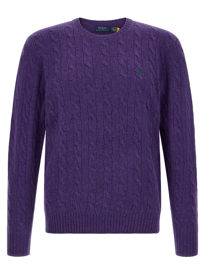 Polo Ralph Lauren Braided Sweater Maglioni - Viola | d156b880950c4fb893de1bccf1a70457fbd783d2