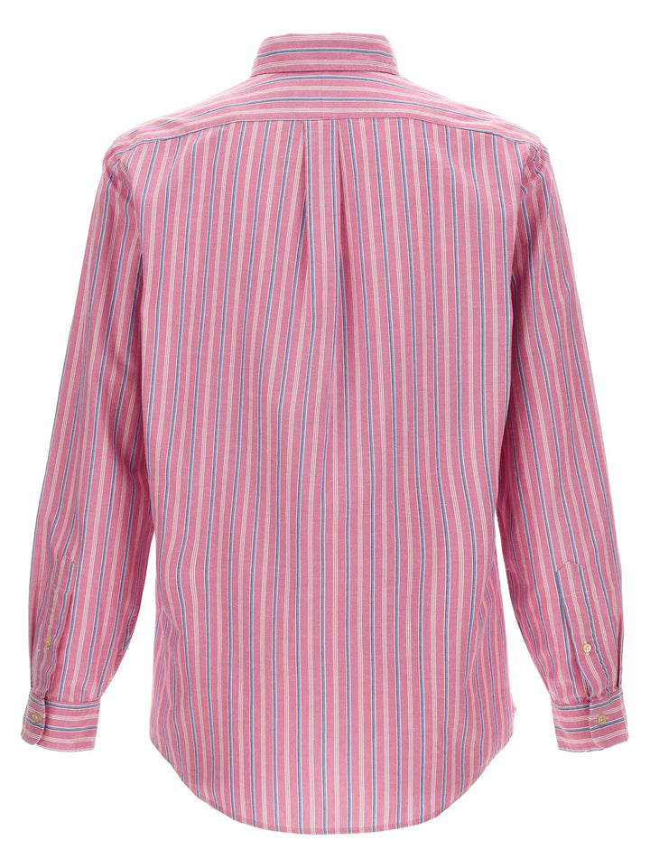 Logo Embroidery Striped Shirt Camicie Rosa