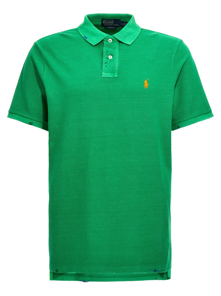 Logo Embroidery  Shirt Polo Verde