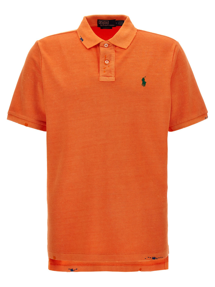 Logo Embroidery  Shirt Polo Arancione