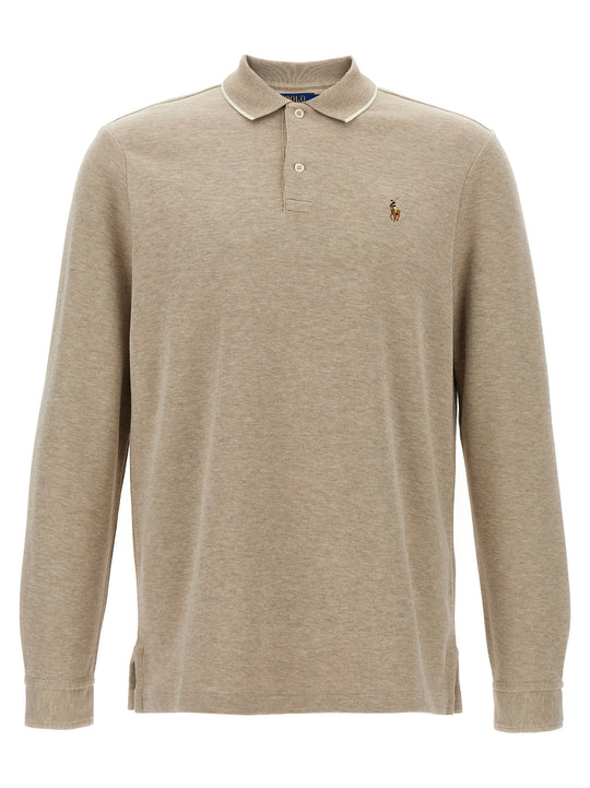 Fleece Cotton Shirt Polo Beige
