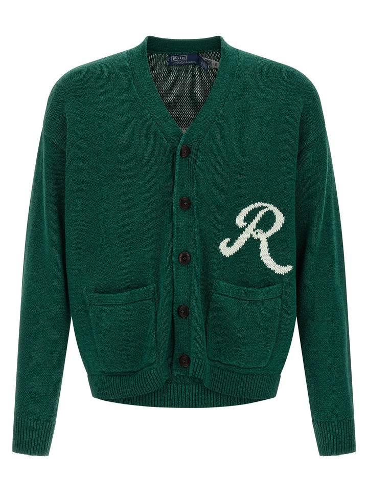 Polo Ralph Lauren Intarsia Logo Cardigan Maglioni - Verde | c845ddc8da4eb97420733c40bb61636b1d00ef67