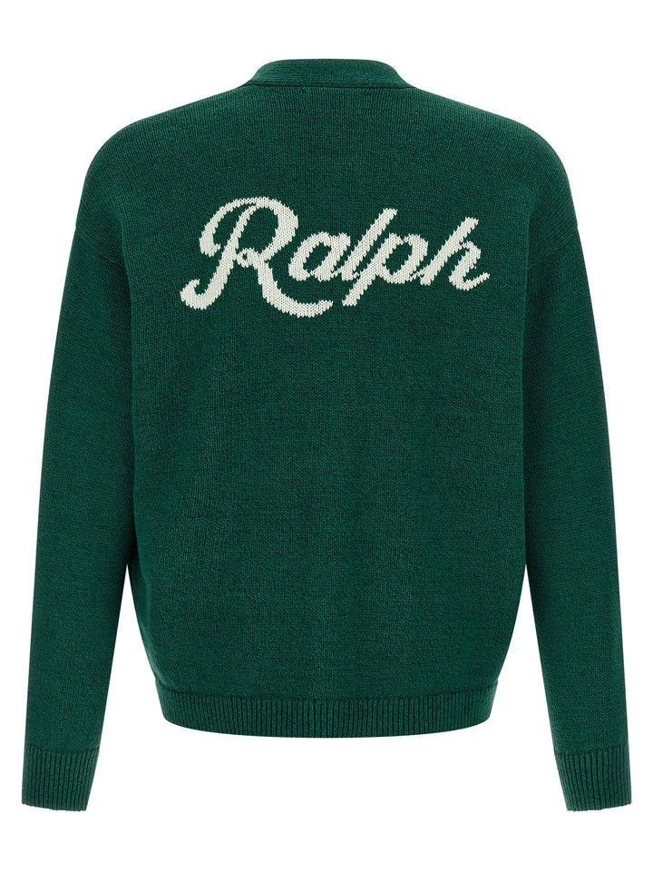 Polo Ralph Lauren Intarsia Logo Cardigan Maglioni - Verde | 19540e164cbaef4ef838db75697cd700f09012ea