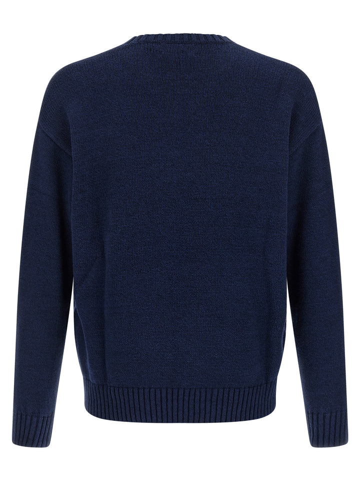 Polo Ralph Lauren Intarsia Logo Sweater Maglioni - Blu | 88537bc3872a51b408cfaeca78152278054d908c